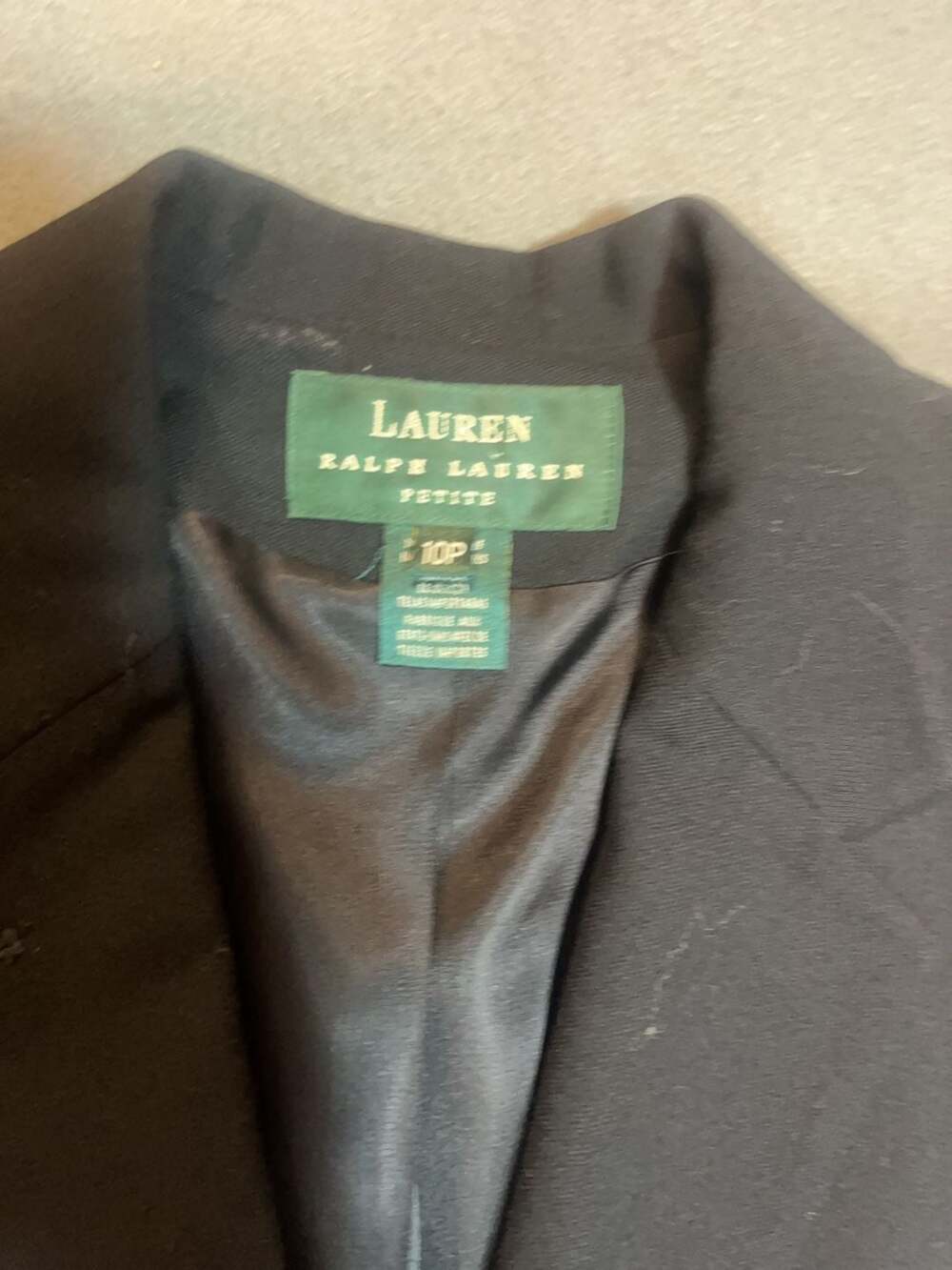 Lauren Ralph Lauren Petite Black Blazer with Crest Patch Size 10P - Picture 3 of 9